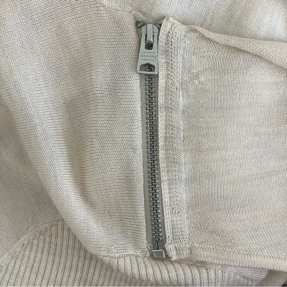 All Saints Drina Ribbed Cardiga Merino Wool Asymmetrical Drape Cardigan Women M - Picture 9 of 11
